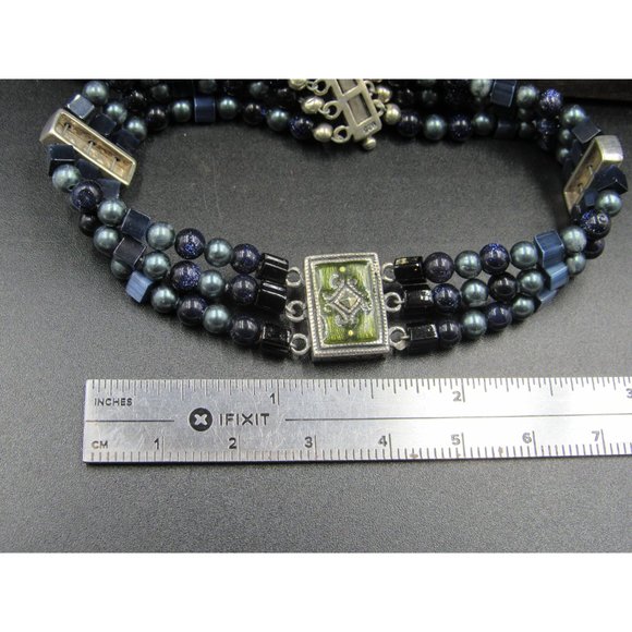 7" Sterling Silver Unique Style Marcasite Gem Bracelet Vintage Elegant Beautiful - Picture 7 of 8